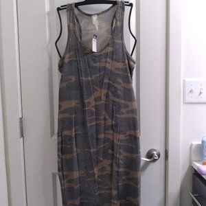 Large Green Camo Sleeveless Swing Dress NWT
